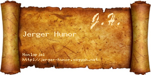 Jerger Hunor névjegykártya